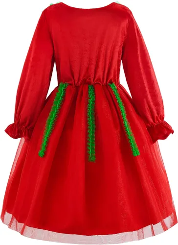 Vista 2 de ReliBeauty Disfraz de lujo de Navidad con banda de pelo de alce para niñas pequeñas
