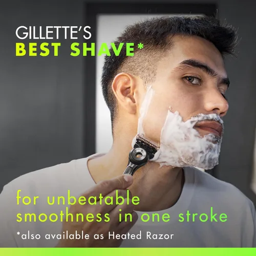 Vista 2 de Gillette Labs con barra exfoliante de Gillette para set de maquinilla de afeitar para hombre, 1 gancho de ducha, mango, 2 recambios de hoja