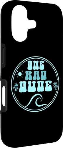 Vista 3 de One Rad Dude 1st Birthday Surf Beach Groovy Case for iPhone 17