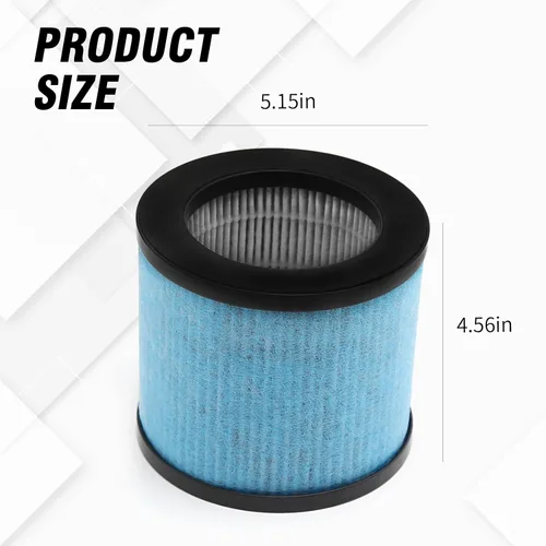Vista 7 de TPAP002 Filtro HEPA de repuesto para purificador de aire TOPPIN TPAP002 Comfy Air C1, H13 HEPA tipo y prefiltro de carbón activado, TPFF002, paquete