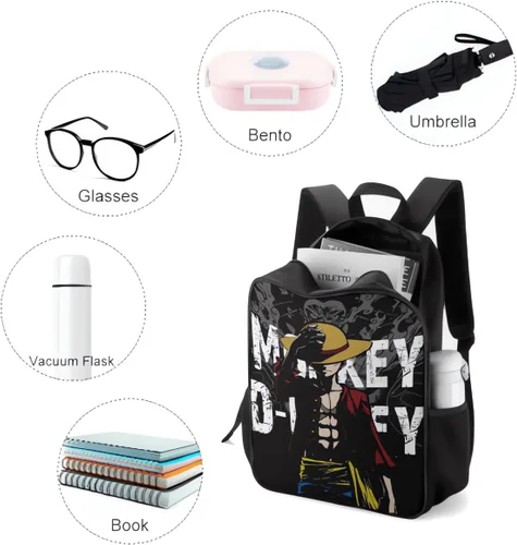Vista 3 de Mochilas de anime para niños y adolescentes, mochila de dibujos animados de personajes de anime, mochila deportiva de gran capacidad, bolsas