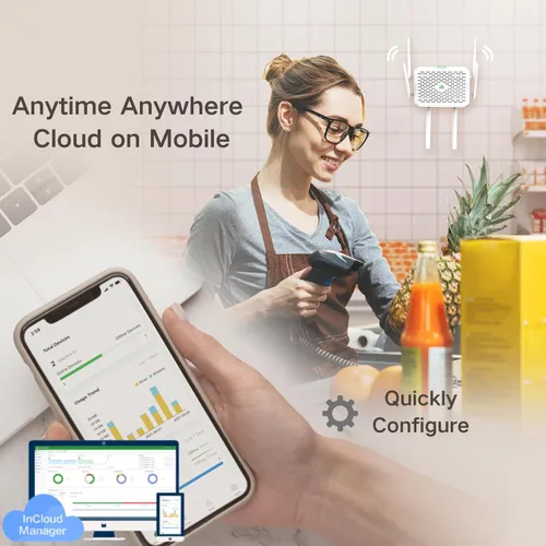Vista 8 de InHand FWA02 5G Router Wi-Fi 6 (DL 4.76Gbps) Solución de red segura y administrada en la nube dual de 2.5G para el hogar, RV y negocios