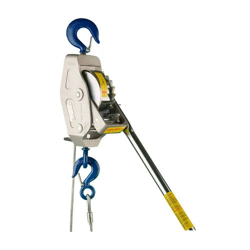 Vista 2 de Polea de elevación de armazón medio con cable, trinquete y manivela Lug-All 4000-20, capacidad de carga 2 toneladas, altura de elevación 10 a 20 pies