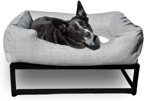 Vista 18 de FUZI Cama elevada para perro, camas elevadas de lujo para perros, funda extraíble y lavable a máquina, cama ortopédica para mascotas para interiores