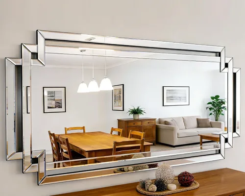 Vista 10 de Espejo decorativo para decoración de pared, elegante espejo de sala de estar de 24 x 36 pulgadas con piezas de vidrio y borde biselado, moderno