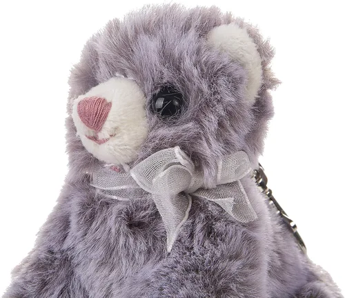 Vista 4 de DILLY DUDU - Llavero de peluche de gato gris y gatito de 4 pulgadas