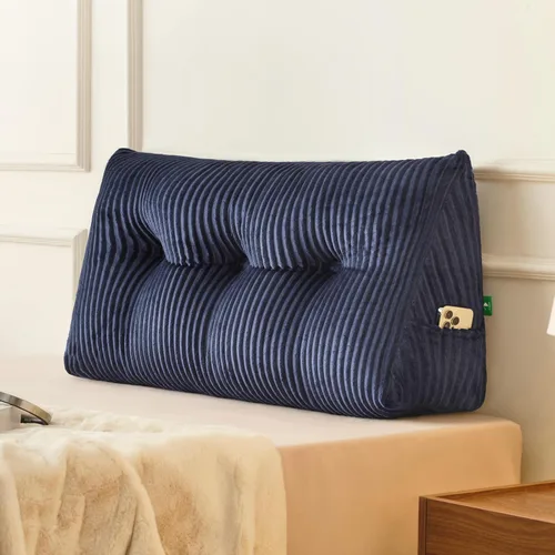 Vista 4 de Z-hom - Almohada grande para cabecero con un solo rollo, almohada de cuña para sentarse en la cama, cojín triangular de apoyo de respaldo para leer