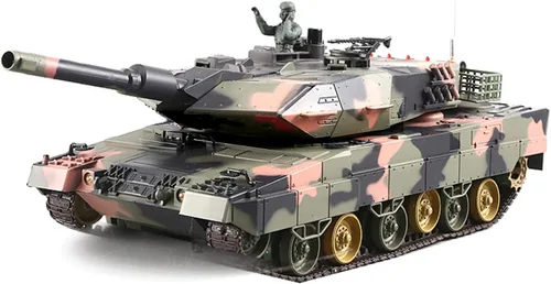 Vista 7 de POCO DIVO RC Tanque Airsoft Panzer a escala 1/24, modelo militar, vehículo infrarrojo