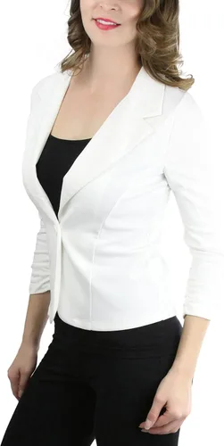 Vista 100 de ToBeInStyle Blazers de manga larga con cremallera y botones para mujer