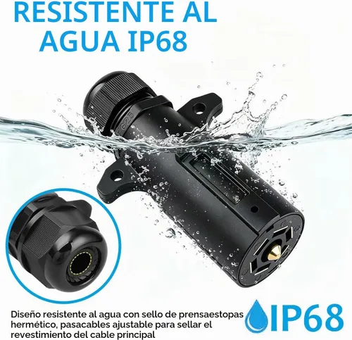 Vista 3 de Enchufe de remolque de 7 pines con sello impermeable Adaptador de reemplazo de cableado de remolque de 7 puntas Conector lateral de remolque redondo