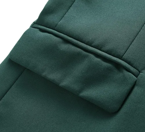 Vista 3 de UNINUKOO Chaleco de traje para hombre, ajustado, vestido formal, chaleco casual de cuatro botones, chaleco de traje de esmoquin