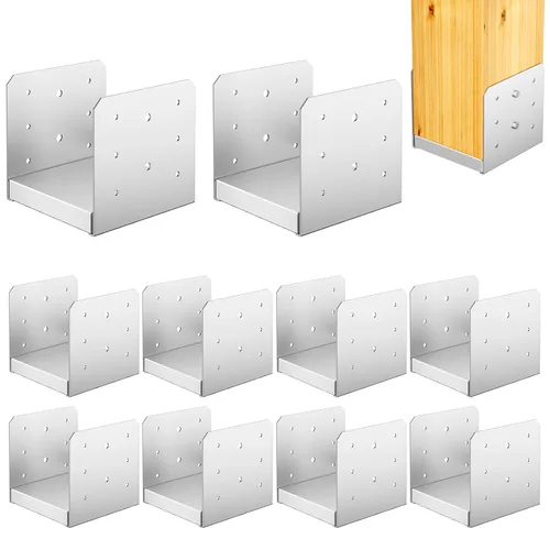 Vista 10 de FMhotu Base de poste de 4 x 4 pulgadas, 2 soportes de anclaje ajustables de acero inoxidable (interno 3.5 x 3.5), base de poste ajustable