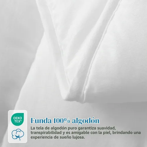 Vista 3 de Dafinner Edredón Alternativo de Plumón Ligero con Funda 100% Algodón Tamaño King, Relleno de Edredón Ultra-Suave para Clima Cálido, Colcha de Cama