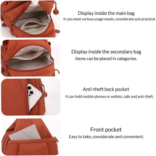 Vista 3 de 2025 Premium 3 en 1 bolsa de viaje antirrobo, nueva bolsa impermeable de 2 vías, mochila de tela Oxford para exteriores, 1pc/1, Mediana