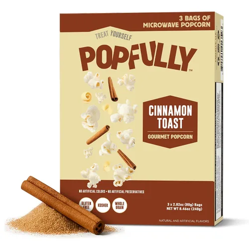 Vista 28 de POPFULLY Palomitas 94% libres de grasa totalmente explotadas, bolsas para compartir, sabor a mantequilla ligera, gran explosión, bolsas