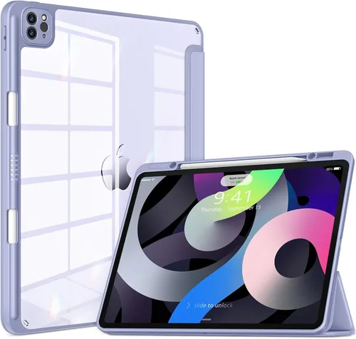 Vista 8 de VIKESI Funda para iPad Pro 12.9 6ª/5ª/4ª/3ª/3ª generación 2022/2021/2020/2018, marco de TPU a prueba de golpes, soporte para lápiz integrado
