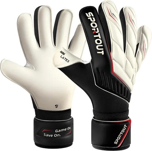 Vista 9 de Sportout Guantes de portero para jóvenes y adultos, agarre fuerte para las paradas más difíciles, con protección en los dedos y látex de 4+3MM