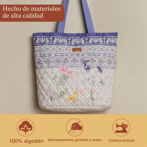 Vista 3 de Bolsas de compras Maison d' Hermine Bolsa de lona acolchada con bolsillos con cremallera Bolso pequeño reutilizable Bolsa de comestibles
