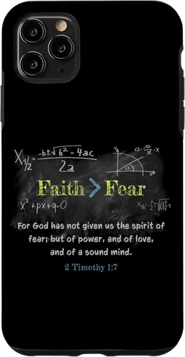 Vista 13 de Faith > Fear 2 Timothy 1:7 Christian Verse Math Equation Case for iPhone 17