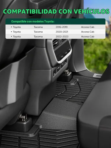 Vista 3 de YHTAUTO Alfombrillas automotrices para Toyota Tacoma 2016-2023 Access Cab