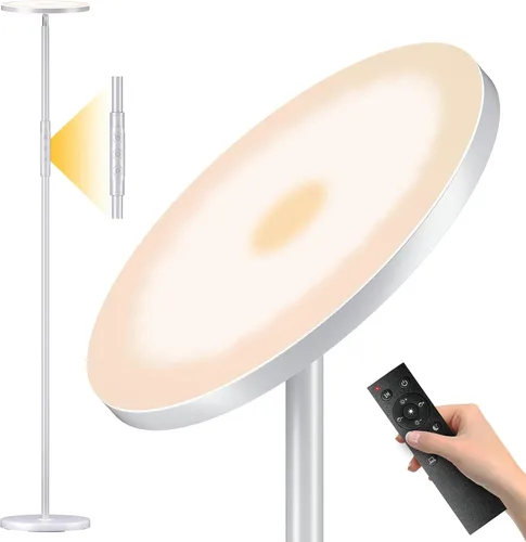 Vista 11 de Yikuneng Lámpara de pie súper brillante para sala de estar, lámpara de pie LED regulable continua con control remoto y táctil, lámpara torchiere