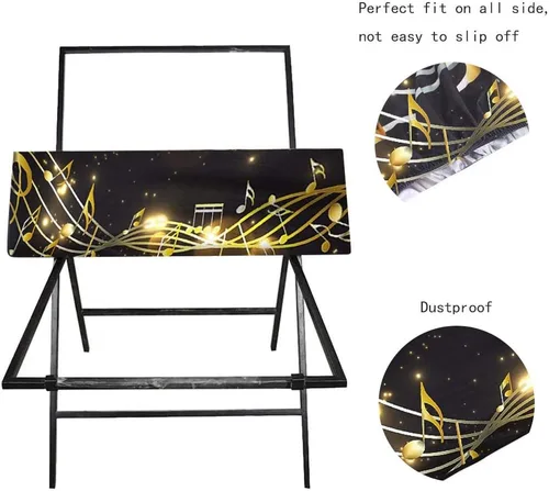Vista 7 de Cubierta antipolvo para teclado de piano elástica para 61/88 teclas, cubierta a prueba de suciedad de música electrónica con elástico duradero