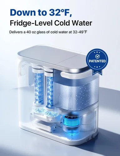 Vista 7 de NOVETE Filtro de Agua de Ósmosis Inversa para Encimera, Agua Fría UV hasta 32℉, Certificado NSF/ANSI 42/58, 4:1 Pura a Desagüe, Sin Instalación