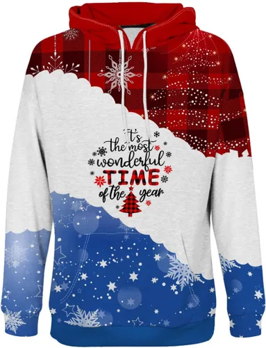 Vista 5 de Women's Fashion Daily Versatile Casual Crewneck Sweatshirts Christmas Graphic Long Sleeve Top Sweatshirts, S-3XL