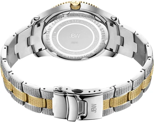Vista 3 de JBW Reloj de pulsera para hombre Jet Setter GMT J6370 de 1,00 quilates con pulsera de acero inoxidable