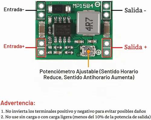 Vista 4 de 15PCS 12-24V a 5V 3A DC-DC Step Down Módulo de fuente de alimentación MP1584EN Convertidor Buck ajustable