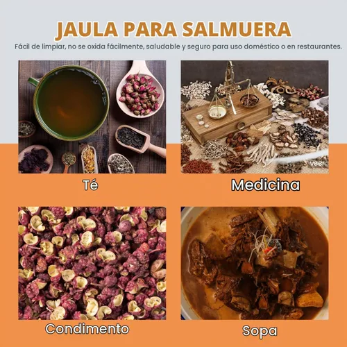 Vista 8 de Colador de condimentos de acero inoxidable, filtro de bolas de té, condimentos de sopa, cesta de separación, infusor de té de hojas sueltas