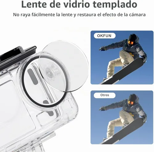 Vista 4 de OKFUN Carcasa impermeable de 164.0 ft/164 pies compatible con DJI Osmo Action 5 Pro Action4 Action3 protección de buceo cubierta protectora