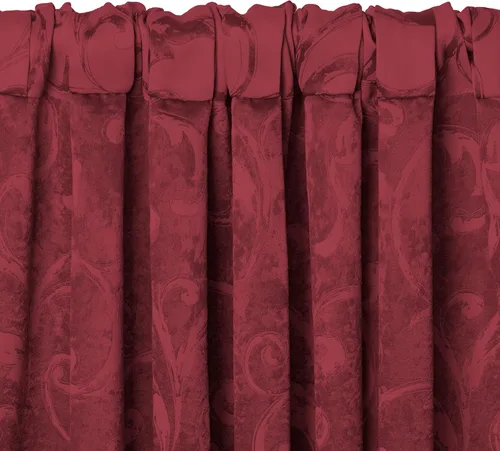 Vista 63 de Elrene Home Fashions Cenefa Opaca Jacquard Scroll Mia, 52" x 19" (1 Cenefa), Dorado