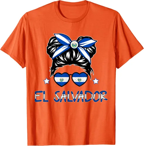 Vista 54 de Camiseta de El Salvador para Niñas Bandera Patrimonio Hispano Salvadoreño