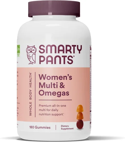 Vista 15 de SmartyPants Gomitas multivitamínicas para mujeres: aceite de pescado Omega 3 (EPA/DHA), metilfolato, CoQ10, vitamina D3, C, vitamina B12, B6, A, K
