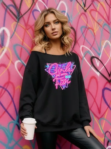 Vista 4 de Women's Off Shoulder Sweatshirt