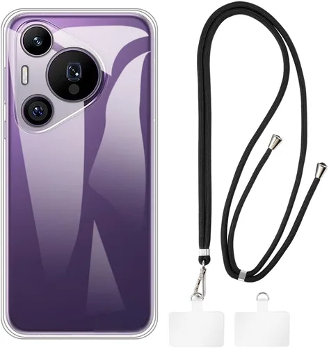 Vista 10 de Funda y cordón para Pura 70 Pro 5G - transparente+negro Funda transparente + cordón azul