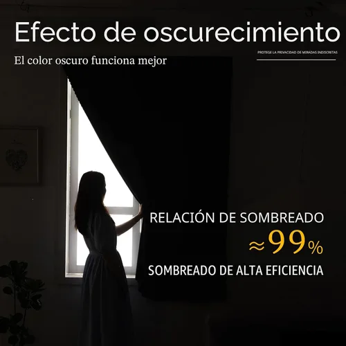 Vista 4 de Cortinas opacas con cinta autoadhesiva, sin barra, sin taladro, cubierta de ventana fácil de instalar para dormitorio, cocina, dormitorio, 34 Beige