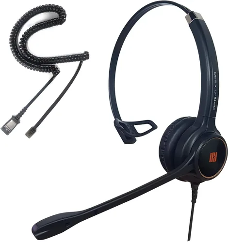 Vista 14 de IPD Auriculares de teléfono IPH-160 con micrófono con cancelación de ruido para oficina y centro de llamadas. Compatible con teléfonos fijos Polycom