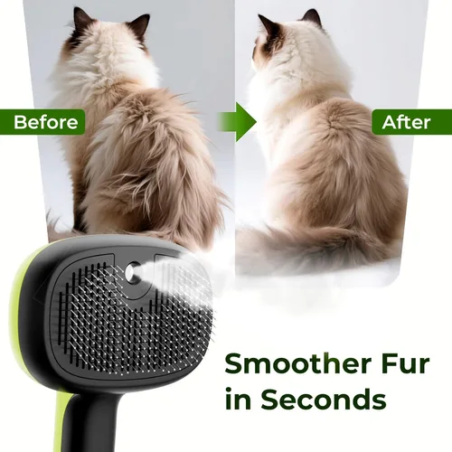 Vista 16 de Pecute Self-Cleaning Steam Dog Cat Brush & Leave-in Conditioner, Cool Mist
