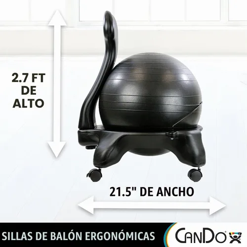 Vista 2 de CanDo Silla de bola móvil de plástico para adultos Azul