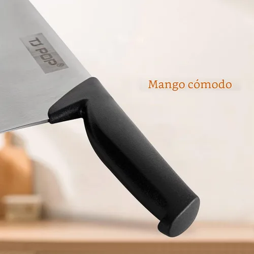 Vista 4 de TJ POP Cuchillo chino de carnicero de 7.5 pulgadas, cuchillo de cocina, cuchillo de carnicero de acero inoxidable 420HC, espesor de hoja de 2.5 mm