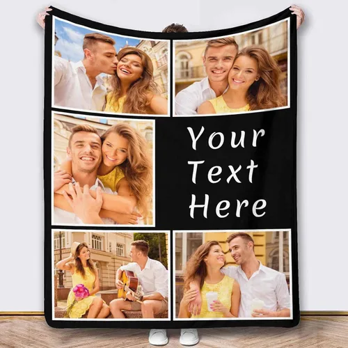 Vista 34 de Mantas de fotos personalizadas, 10 fotos personalizadas, mantas de imagen personalizadas, regalos para hermana, papá, mamá, hija, hijo