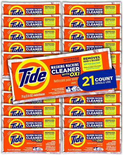 Vista 10 de Limpiador de lavadora de Tide, limpiador de lavadora con Oxi para lavadoras de carga frontal y superior, eliminador de residuos y olores profundos