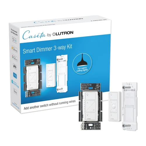 Vista 17 de Lutron Caseta - Interruptor de atenuación inteligente original (requiere Lutron Smart Hub), para luces LED, 150 vatios, un solo polo/3 vías, no Negro