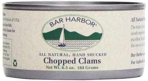 Vista 7 de Bar Harbor Large Cut Canned Chopped Surf Clams in Clam Juice, 6.5 oz. (Pack of 12)
