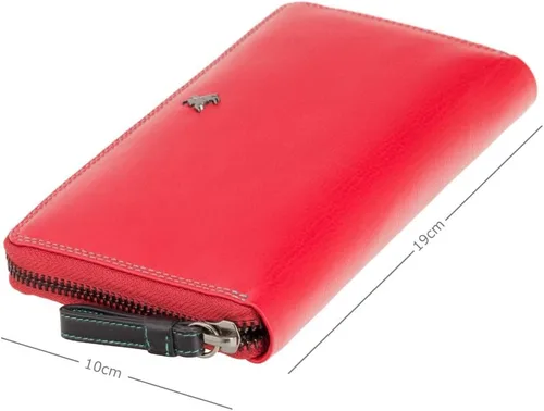 Vista 4 de Visconti Spectrum 33 - Cartera de cuero suave multicolor para mujer, Rojo