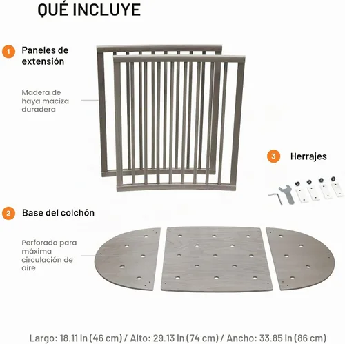 Vista 3 de Stokke Sleepi - Kit de extensión V3 para cuna Sleepi, color gris nebuloso