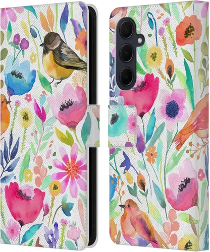 Vista 121 de Head Case Designs Officially Licensed Ninola Brushstrokes Black Summer Patterns Leather Wallet Case Compatible with Samsung Galaxy A07 4G