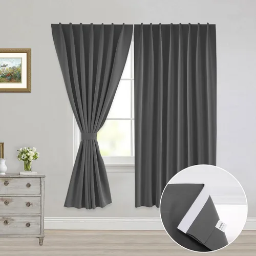 Vista 24 de Muamar Cortinas opacas sin taladro, paneles de cortina para ventana fáciles de instalar, juego de 2 paneles de cortinas portátiles para dormitorio
